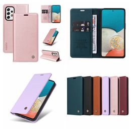 PU Leather Wallet Cases For Samsung A43 A33 4G M52 M53 M33 5G A03 Core A13 4G A73 A53 Phone Flip Cover Holder Men Card Slot Pocket Suck Magnetic Closure Business Pouch