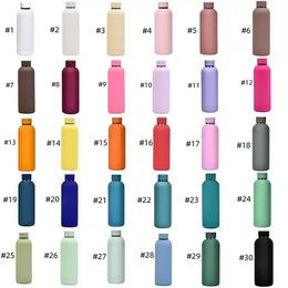 Water Bottles 17oz 500ml 304 Stainless Steel Frosted Sports Water Bottle Portable Outdoor Sports Cup Insulation Travel Vacuum Flask Bottles C0826