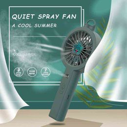 super quiet fan NZ - New In Handheld Fan Mini Spray Humidifier Portable Spray Fan Usb Rechargeable Super Quiet For Camp Travel Outdoor J220527