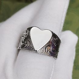 2022 Fashion Designer Ring Classic Sterling Silver Garden Heart Shape Men and Women Party Commitment Jewellery