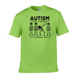 Arrival Men'S Fashion Skeleton Autism It's Not A Disability It's A Different Ability Men T-Shirt 220411
