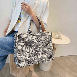 Evening Bag Luxury Travel Handbag for Women's Fashion Brand Designer Jacquard Embroidery Female Girls Shopper Canvas Tote Shoulder 0623