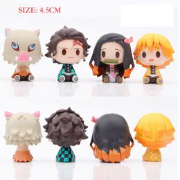 4pcs/Lot Demon Slayer PVC Action Figures Kids Baby Holiday Gifts 4.5cm