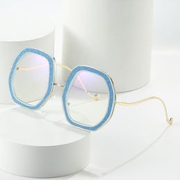 Fashion Sunglasses Frames Oversized Round Women Glasses Frame Clear Lens Eyewear Female Optical Eyeglasses Men Anti-Blu-RayFashion