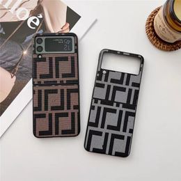 Luxury stylish Leather Phone Case For Samsung Galaxy Z Flip 5 Z Flip4 Z Flip 3 5G Z fold 5 Shockproof Full Protective cover