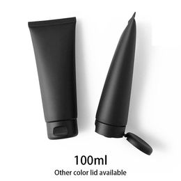 Storage Bottles & Jars 100ml Matte Black Squeeze Bottle 100g Empty Cosmetic Container Body Lotion Cream Packaging Frosted Plastic 298k