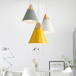 Pendant Lamps Lights Modern Wood Lamp Nordic Style For Cafe Restaurant Bedroom Kitchen Colourful Hanging Living Room DiningPendant