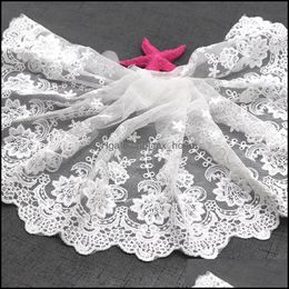 Ribbon Sewing Fabric Tools Baby Kids Maternity H694 20Cm Width Organza Wedding Lace Trim Embroidered Diy For Doll Skirt Handmade Patchwo