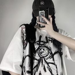 Gothic Vintage Preppy T Shirt Women Clothing T-shirt Clothes Streetwear Harajuku High Street Tops Summer Tshirt 220407