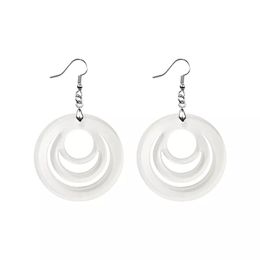 Fashion Sublimation Earring Blanks with Ear hooks Circle Drop Acrylic Clear Earrings for DIY Jewellery Gifts for Women Girls