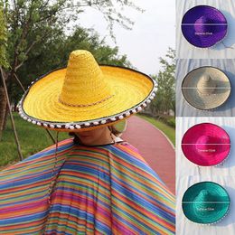 Berets Mexican Party Hat Pompom Straw Shawl Hawaiian Style Halloween Cosplay Wed Costume Holiday Decorations EasterBerets Chur22