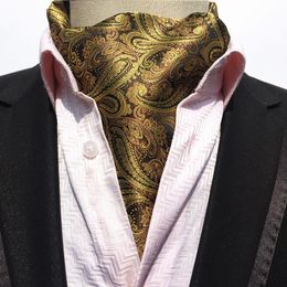 Bow Ties Linbaiway Mens Ascot Vintage Paisley Classic Wedding Formal Cravat Self Gentleman Polyester Cuello Buff Scarf Logobow personalizado