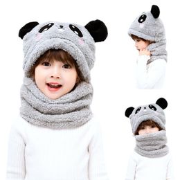 Berets Winter Children Hat Plus Fleece Kids Caps Cartoon For Girls Boys Scarf Thicken Cap Pography Baby StuffBerets BeretsBerets