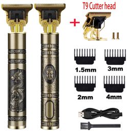 T9 Professional Digital Hair Trimmer Rechargeable Electric Clipper Men s Cordless cut Adjustable Ceramic Blade 220623