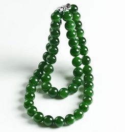 Genuine Natural Green Jade Beaded Necklace Women Fashion Charms Jewellery Real Chinese Jades Stone Accessories Fine Jewellery 220722