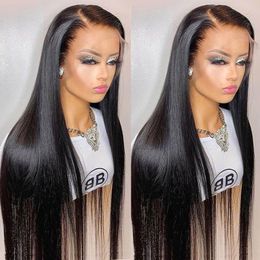 straight lace frontal Canada - Lace Wigs 5X5 HD Closure For Black Women Frontal Brazilian Bone Straight 30 Inch Transparent 13x4 Front Human Hair Wig