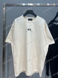 22ss Men Designers t shirts tee Paris Letter embroidery DESTROYED short sleeve Crew Neck Streetwear white black xinxinbuy XS-L