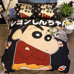 Bedding Sets Anime Crayon Quilt Bed Cover Duvet Pillow Case 2-3 Pieces Adult Children Size