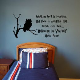 Working hard Wall Stickers important but there is something Decal Vinyl Decor Movie quote decal Kids room Poster B280 Y200103