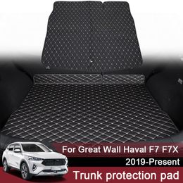 1pc Car Custom Rear Trunk Mat For Great Wall Haval F7 F7X 2019-Present Leather Waterproof Auto Cargo Liner Internnal Accessory