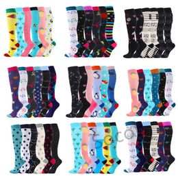 Men's Socks 3/6 Pairs/Pack Compression Women Men Knee High 30 MmHg Sports Edoema Diabetes Varicose Veins Running Size S/M