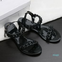 2022 chain beach shoes candy color jelly out sandals Europe and the United States Top Quality
