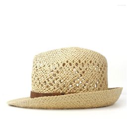 Wide Brim Hats Women Men Staw Travel Beach Sun Hat Elegant Lady Fedora Panama Sunbonnet Sunhat Size 56-58CMWide Chur22