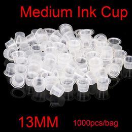tattoo ink needles UK - 1000Pcs Medium Size 13MM White Tattoo Ink Cups For Tattoo Gun Needle Ink Tips Grips Kits266S