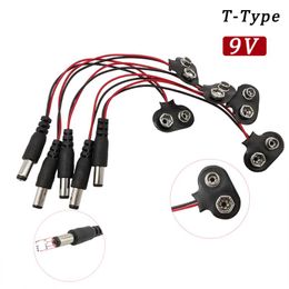 Other Lighting Accessories 2/5Pcs 9V Battery Clip Power Cable Connectors DC 5.5x2.1mm Male Plug To T-type Snap DIY AdapterOther