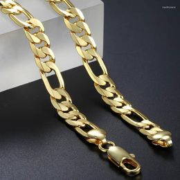 Chains Davieslee Mens Chain Necklace For Men Figaro Link Gold Filled Jewelry DLGNM53Chains Heal22