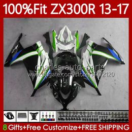 Green black Injection Body Kit For KAWASAKI NINJA ZX300R EX ZX 3R 3 R 300R EX-300 2013 2014 2015 16 17 125No.179 EX300R ZX-3R ZX-300R ZX3R ZX300 13 14 15 2016 2017 Fairing