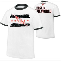 D16r Mens T-shirts Summer Short Sleeve Wrestling Cm Punk Since Day One T-shirt Print t Shirts