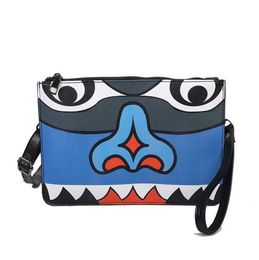 Fashion Plants Print Clutch Bags for Women Men Bag Personality Leather Contrast Color Street Wrist Bag Couple Casual IPad Package