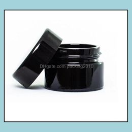 Uv Protection Fl Black 5Ml Glass Cream Jars Bottle Wax Dab Dry Herb Concentrate Container Sn3913 Drop Delivery 2021 Packing Bottles Office