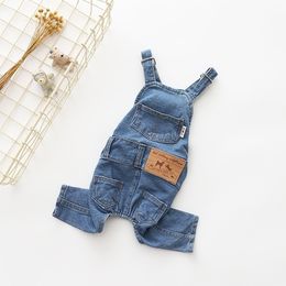 Summer Clothes for Dogs Jeans Dog Overalls Denim All Match Jumpsuit Yorkshire Pug Rompers Y200330