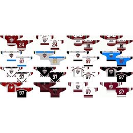 C26 Nik1 Customised 1990 91-1995 OHL Mens Womens Kids White Blue Grey Red Stiched Guelph Storm s 2007 08-2009 Ontario Hockey League Jerseys