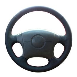 Steering Wheel Covers Customised Original Car Cover For 2004-2011 Elantra Old Black Leather Braid WheelSteering CoversSteering