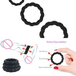 Nxy Cockrings 3pcs Delay Ejaculation Penis Ring Small Cock Sex Toy for Men Reusable Clitoral Stimulate Male Masturbate 220505