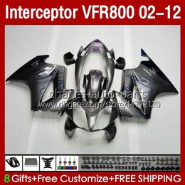 Body For HONDA Interceptor VFR 800RR 800 VFR800 RR CC VFR800RR 02 2002 2003 2004 2005 2006 2007 129No.107 800CC 02-12 Bodywork VFR-800 08 09 10 11 12 Fairing Grey Blue