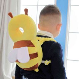 Creative 40Cm 1Pc Kawaii Plush Bee Toy Baby AntiFall Head Support Cushion Soft Cuddles bee Dolls For ldren Cute Gift J220729