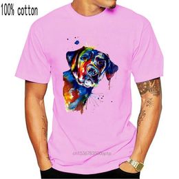 T-shirt maschile estate top streetwear design black labrador dog watercolor art unisex maschi maglietta maschi