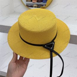 Luxury Grass Braid Designer Straw Hat For Womens Mens Flat Fitted Sun Hats Brand Solid Fashion Designers Baseball Cap Ball Caps Bonnet