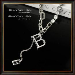 Pendant Necklaces Design Sense Micro Setting Zircon Copper Letter B Necklace 2022 Classic Jewellery For Womans Party Fashion AccessoriesPendan