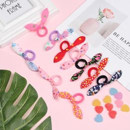 Hair Accessories 10/20Pcs Cute Polka Bow Ear Rope Girl Ring Scrunchy Children Elastic Band Kids Ponytail Holder