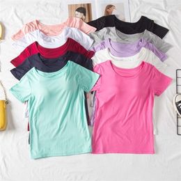 S9.9 short sleeve modal women's summer solid loose T-shirt 220408