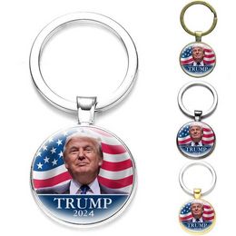 2024 Trump Keychains Keyring Save America Again Time Gem Keychain Pendant Key Chain C0812