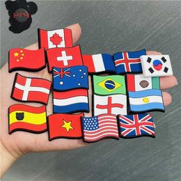 1pcs Pvc National Flags Cartoon Fridge Magnets China Canada England America Korea France Australia Refrigerator Magnetic Sticker