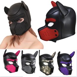 Brand New Fashion Padded Latex Rubber Role Play Dog Mask Puppy Cosplay Head with Ears Club Adult Slave BDSM sexy Toys For Couple