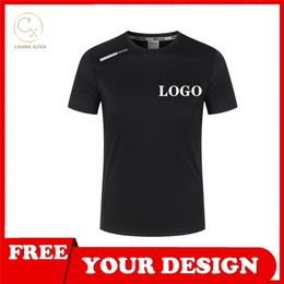 T shirt top 6 Colour custom short sleeved high end cotton flashing fabric quick drying round neck printing DIY brand text 220616gx