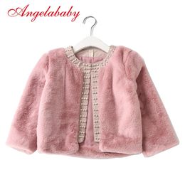 Baby Girls Jacket Winte Real Plush Faux Fur Cotton Thicker Long Sleeve Party Wedding Caot for Girls Kids Clothing LJ201130